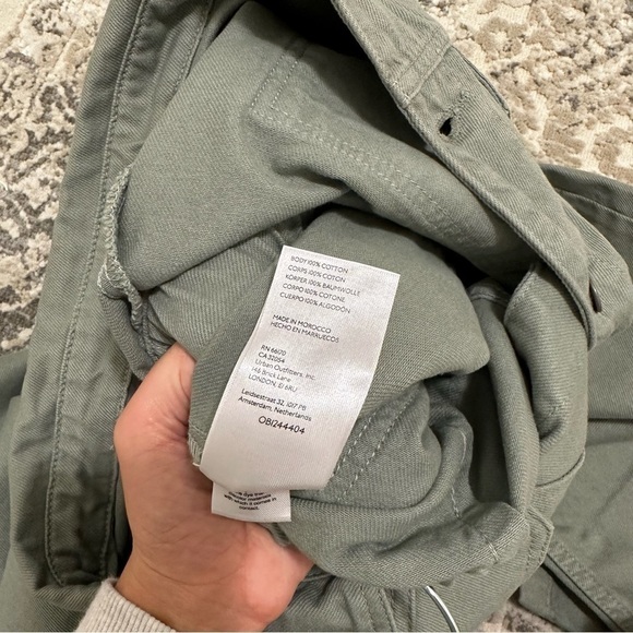 Free People Marci Denim Jumpsuit Collared Short Sleeves Sage Green Size XL Women - Picture 11 of 12